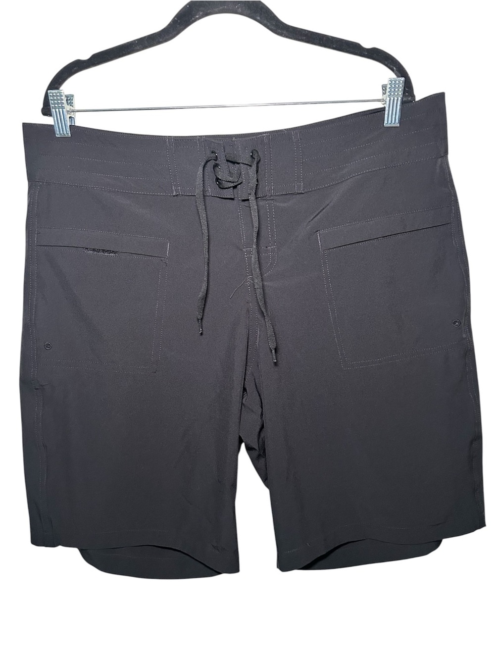 Leilani Black Swim Shorts Drawstring Waist Board Lake Beach 14 Plus Size